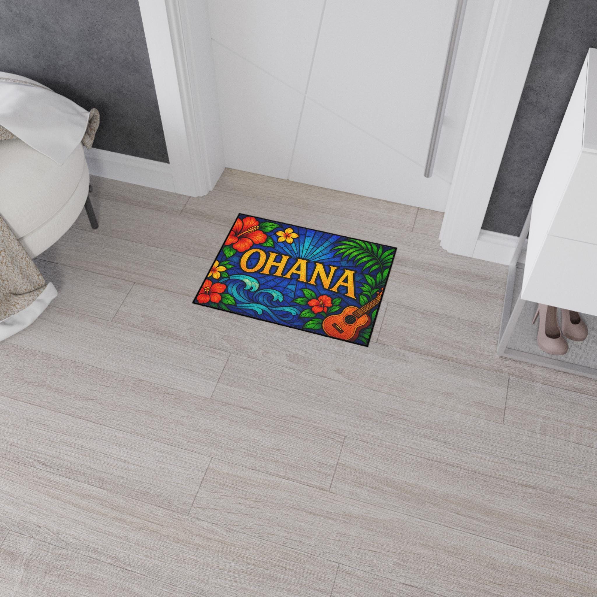 Tropical Hawaiian Ohana Welcome Mat: Aloha Floral Doormat - Etsy