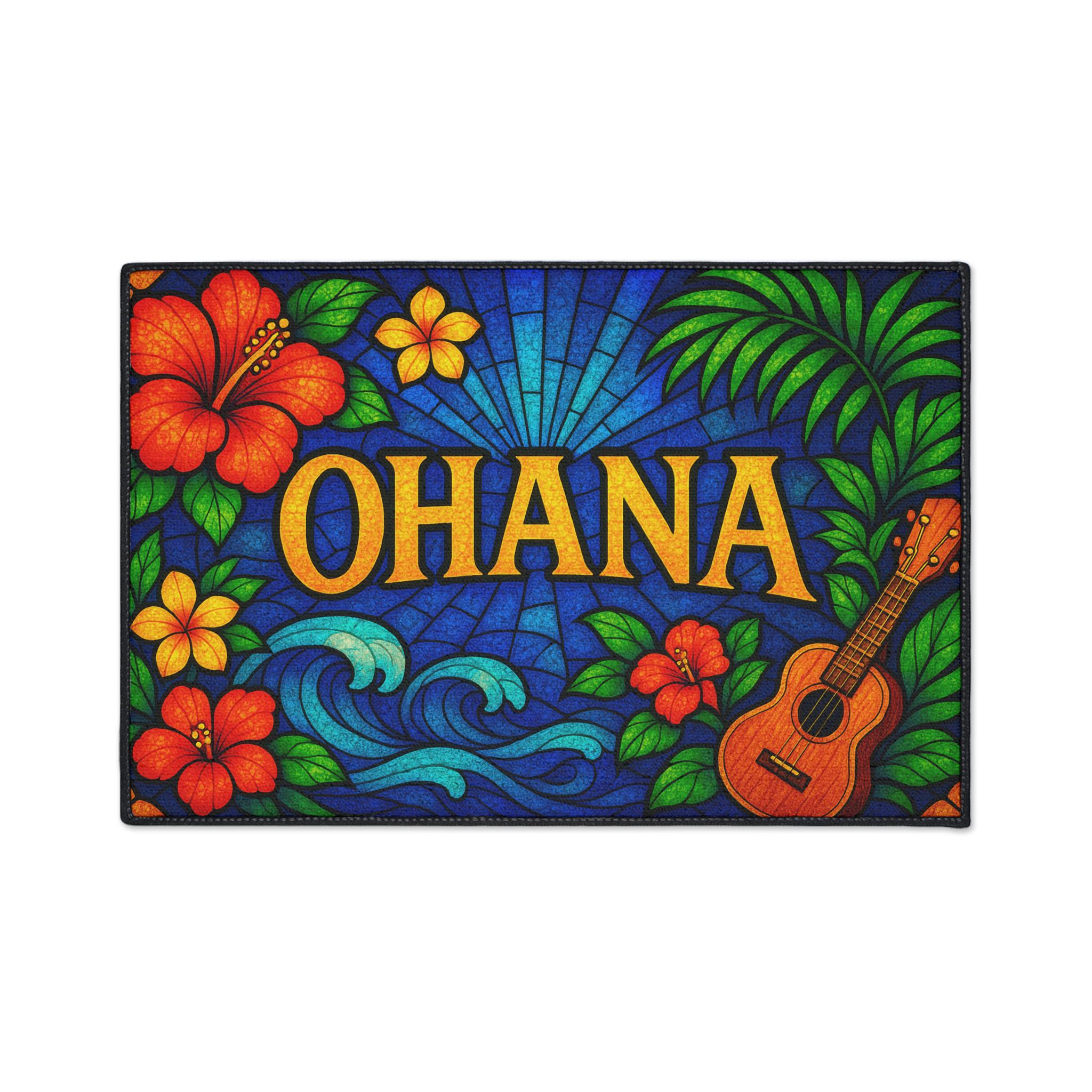 Tropical Hawaiian Ohana Welcome Mat: Aloha Floral Doormat - Etsy