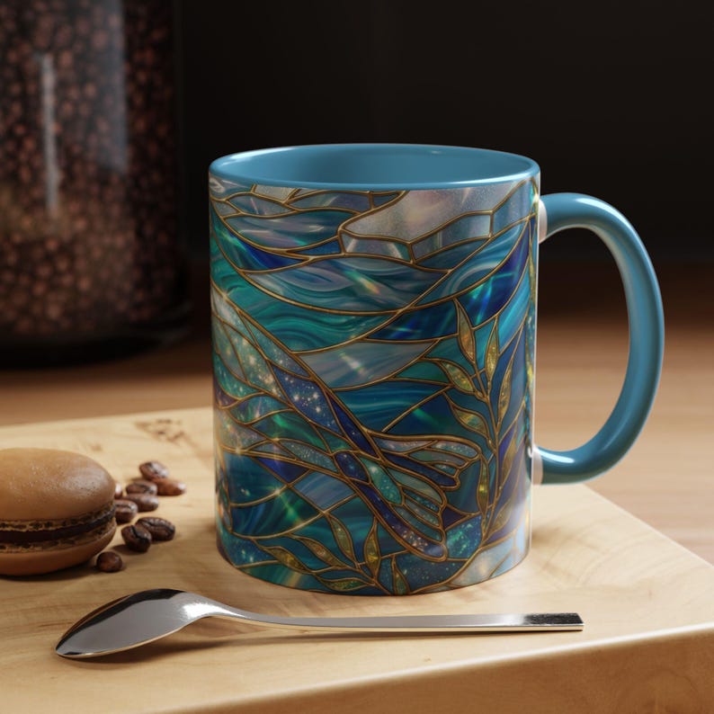 Seal Coffee Mug, Stained Glass Seal Mug, Cute Marine Animal Art Mug, Ocean Lover Gift, Unique Ceramic Coffee Cup, 11oz 15oz Coastal Mug image 19