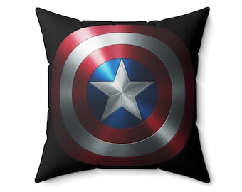 Square Pillow - Captain America Shield Design