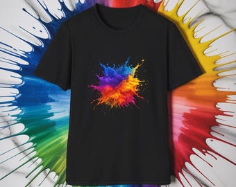 Color Burst Paint Splash Shirt: Abstract Art Tee - Etsy