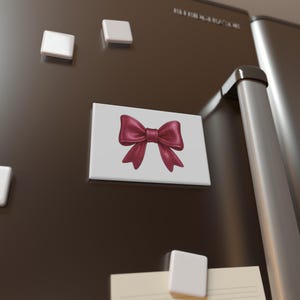 Pink Metallic Bow Magnet Cute Gift Bow Fridge Magnet, Glam Kitchen Decor, Locker or Office Accessory
