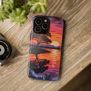 iPhone Case - Colorful Paper Art Sunset Design