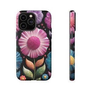 iPhone-hoesje, stoere telefooncover met bloemen, beschermend bloemontwerp, telefoonaccessoire, cadeau voor haar, hoesje met bloemenprint