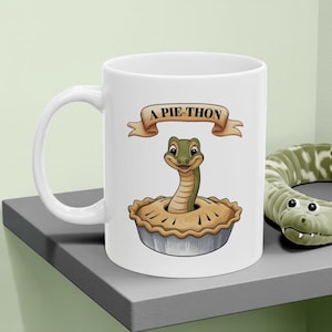 Funny Ceramic Snake Mug - 'Pie-Thon'