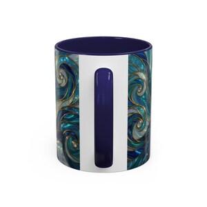 Orca Whale Coffee Mug, Ocean Art Mug, Stained Glass Whale Design, Marine Life Gift, Ceramic Coffee Cup, 11oz 15oz Waves Mug, Coastal Decor image 8