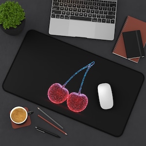 Desk Mat Sparkling Cherries Mouse Pad for Vibrant Workspaces Cherry Decor Cherry Mouse Pad