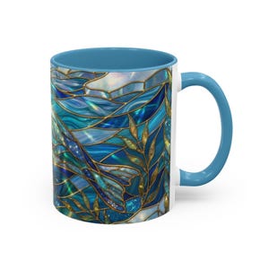 Seal Coffee Mug, Stained Glass Seal Mug, Cute Marine Animal Art Mug, Ocean Lover Gift, Unique Ceramic Coffee Cup, 11oz 15oz Coastal Mug image 6