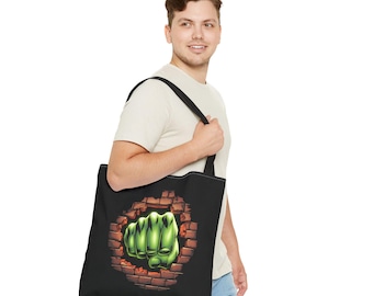 Green Fist Tote Bag: Comic Book Reusable Bag