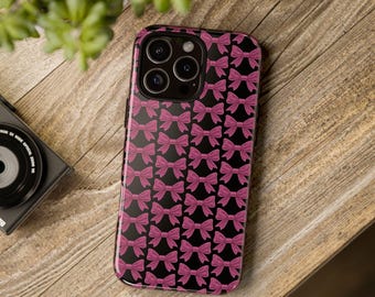 Pink Bow iPhone Case: Glossy Coquette Y2K Phone Cover