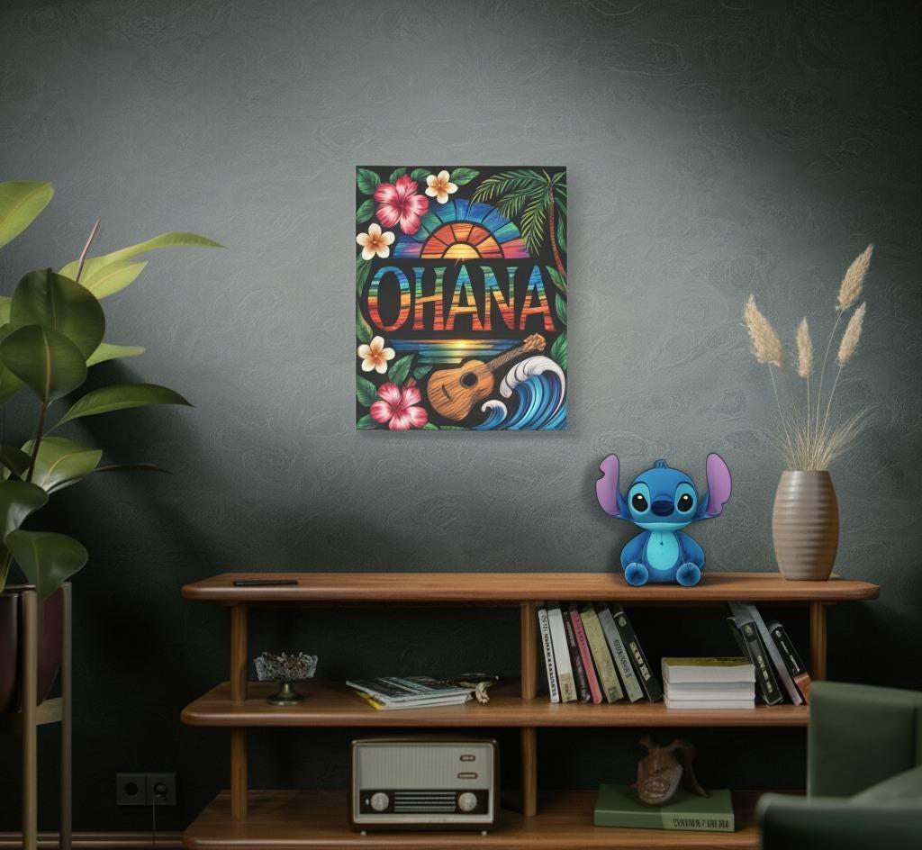 Ohana Canvas Art: Hawaiian Tropical Sunset, Family Quote Decor - Etsy