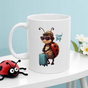 Mug en céramique coccinelle Travel Bug : cadeau Wanderlust (11 oz, 15 oz)