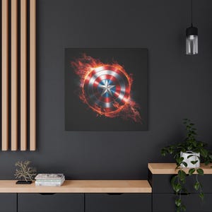 Canvas Print, The Shield Design, Wall Art Decor, Matte Artwork, Stretched Painting, 25 inch, Home Decor