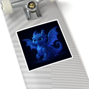 Galaxy Dragon Vinyl Sticker - Cute Fantasy Starry Night Dragon Decal for Laptop, Skateboard, Journal, Water Bottle & Gift