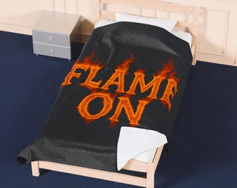 Flame On Fleece Throw Blanket: Comic Book Fire Decor