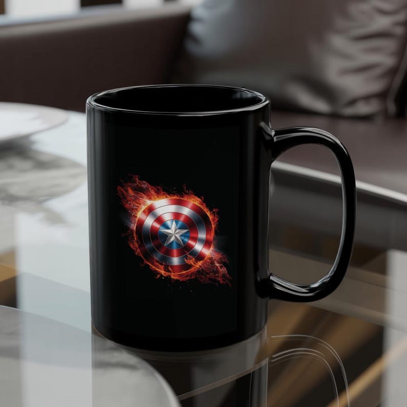Kaffeetasse mit Kaffeetasse: Rot, Weiß, Blau, Sterne Design Bild 3