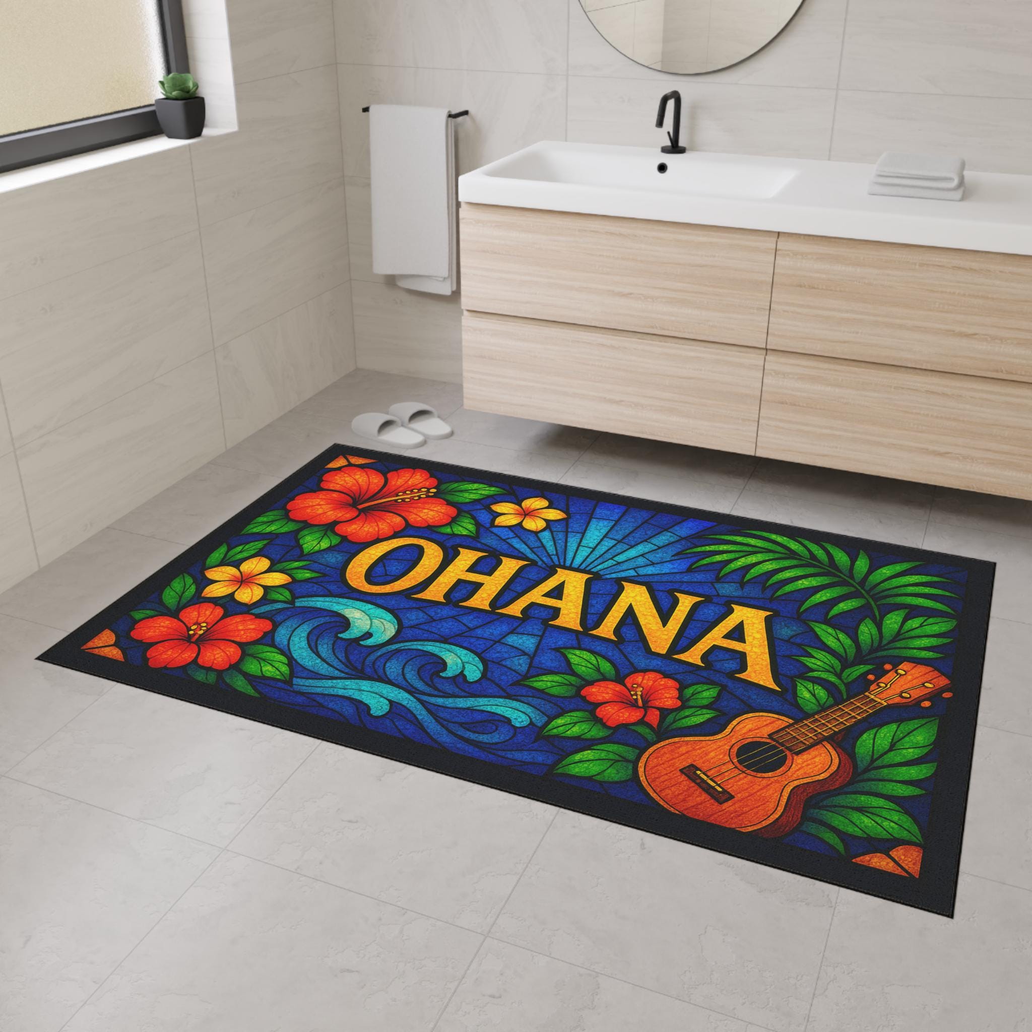 Tropical Hawaiian Ohana Welcome Mat: Aloha Floral Doormat - Etsy