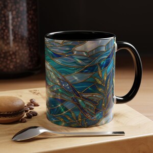 Seal Coffee Mug, Stained Glass Seal Mug, Cute Marine Animal Art Mug, Ocean Lover Gift, Unique Ceramic Coffee Cup, 11oz 15oz Coastal Mug image 15