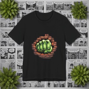 Camiseta Green Fist Smash: Camiseta de superhéroe de cómic