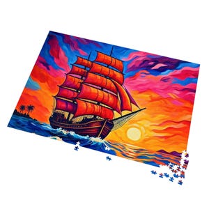 Puzzle - Ship Sailing at Sunset