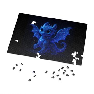 Quebra-cabeça de dragão da galáxia - Quebra-cabeça fofo de céu noturno de fantasia para crianças e adultos - Quebra-cabeça de dragão do céu estrelado - Jogo caprichoso
