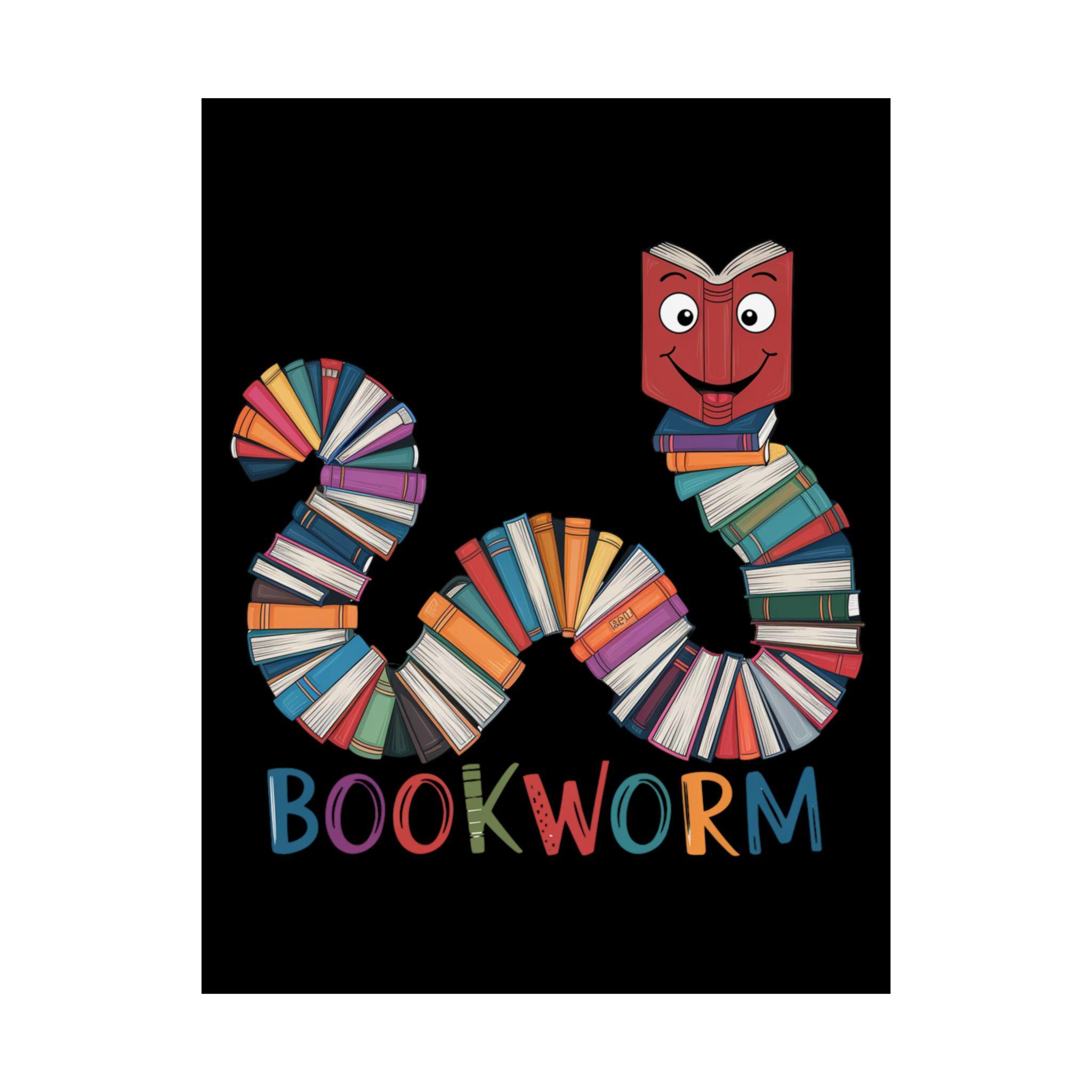 Bookworm Poster: Whimsical Books Worm Matte Print - Etsy