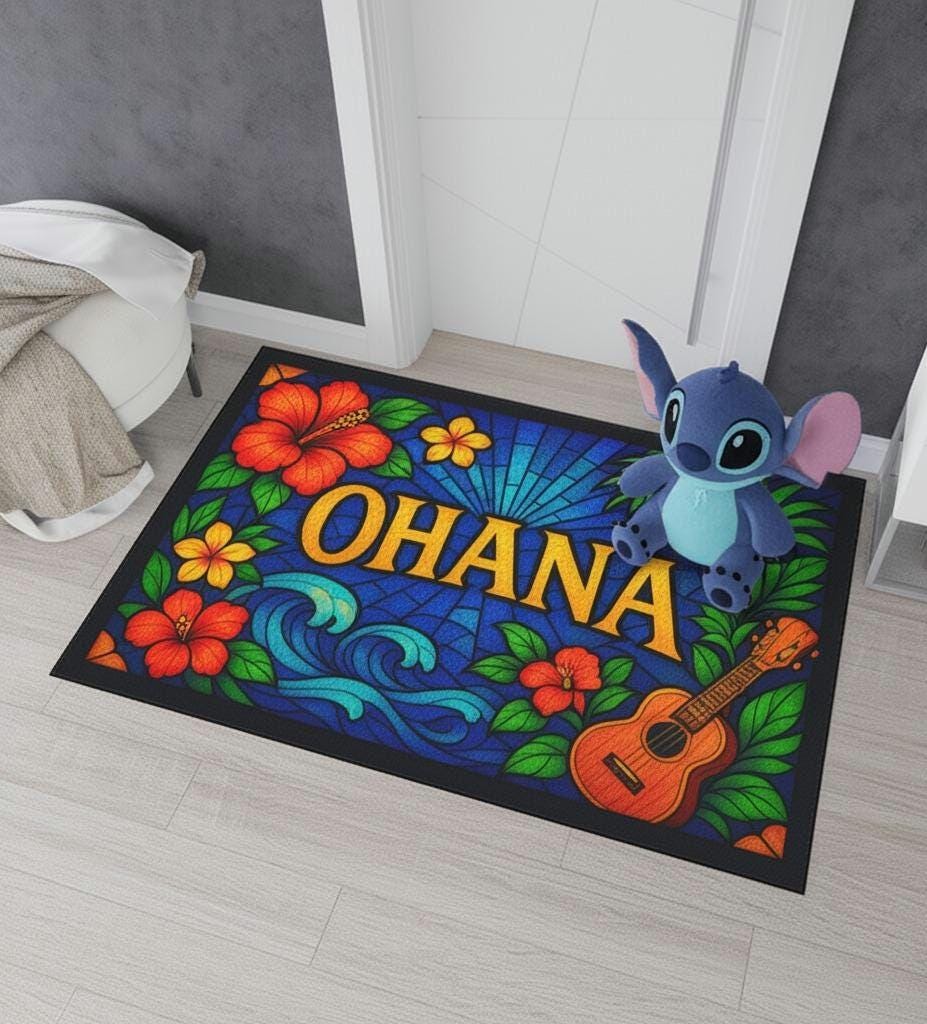 Tropical Hawaiian Ohana Welcome Mat: Aloha Floral Doormat - Etsy