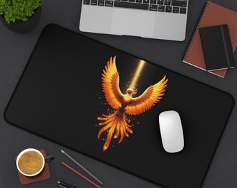 Phoenix Rising Desk Mat: Neoprene Computer Mouse Pad