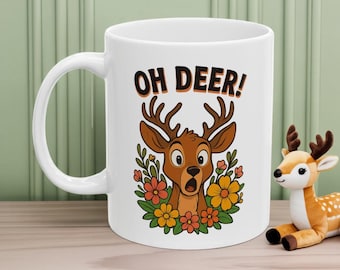 Startled Deer Mug: Funny Nature Decor Gift
