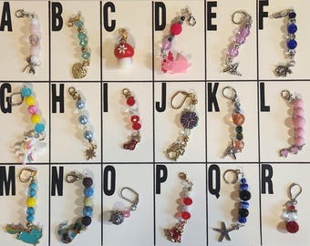 Unique Beaded Stitch Marker, Zipper Pull, Purse Charm