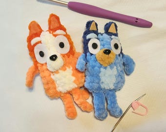 Blue Sisters KEYCHAIN Plushie Toy Amigurumi (PDF Pattern) No-Sew No Sew