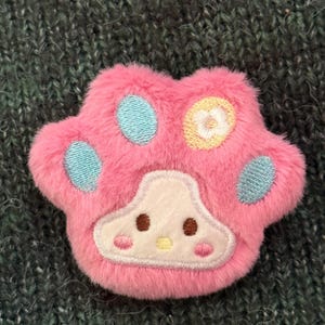 Handmade pink Dog Paw Brooch – Needle Felted Pet Lover Pin
