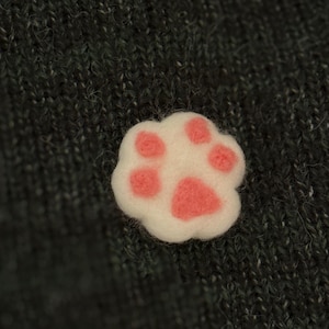 Handmade Wool Felt Dog Paw Brooch – Needle Felted Pet Lover Pin
