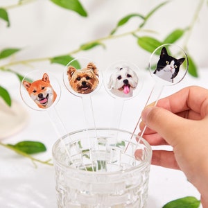 Benutzerdefinierter Acryldruck-Hundekatzen-Getränkerührstab, benutzerdefinierte Haustier-Rührstäbe, benutzerdefinierter Hundegetränkerührer, Hochzeits-Swizzle, Hochzeitsgetränkerührer