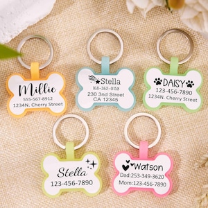 Personalized Bone-shaped Silent Dog Tags,Prevent Getting Lost Silicone Engraved Pet Tags,Glow In The Dark Pet ID Tag,Bone-shaped Dog Tags