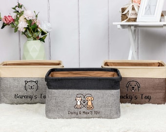 Custom Dog Toy Box,Dog Storage Basket,Personalised Dog Toy Organizer,Pet's Name Storage Basket,Cat Basket Gift,Pet Toy Basket,Pet Lover