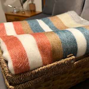 Alpacawollen deken, queen size | Handgemaakt wollen plaid | Natuurlijke alpacadeken