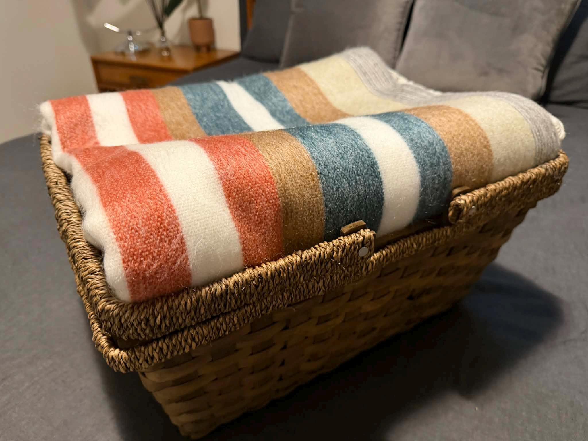 Plaid en laine de mouton Woolee, marron