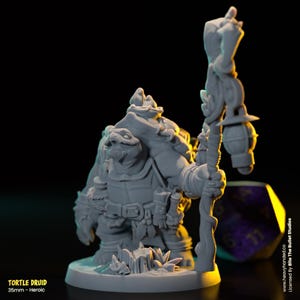 Schildkröte Druid D&D Tabletop RPG 32 mm Resin Miniatur