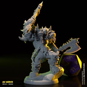 Orc Warrior D&D Tabletop RPG 32mm Resin Miniature