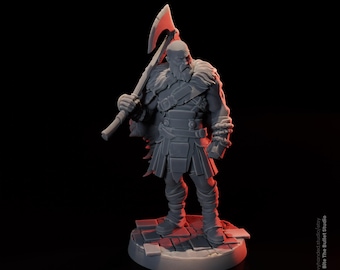 Kratos Ghost of Sparta God of War Ragnarok RPG 32 mm miniatuur