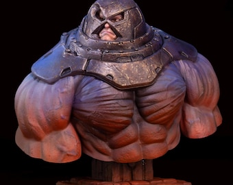 Juggernaut-buste, handgeschilderd harsstandbeeld, komische schurk fanart-sculptuur