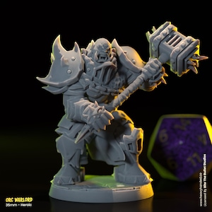 Orc Warlord D&D Tabletop RPG 32mm Resin Miniature