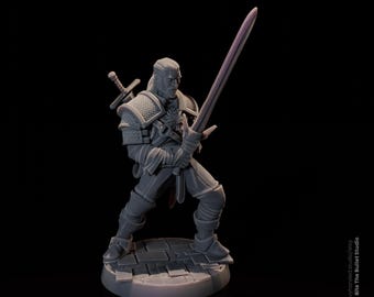 Geralt of Rivia White Wolf The Witcher RPG 32 mm miniatuur