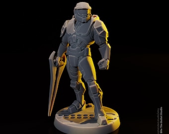 Master Chief Spartan Halo RPG 32 mm miniatuur
