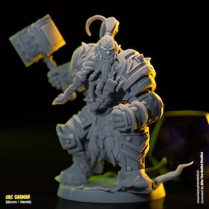 Orc Shaman D&D Tabletop RPG 32mm Resin Miniature