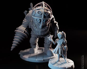 Big Daddy en Little Sister BioShock-RPG 32 mm miniatuur