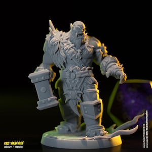 Orc Warchief D&D Tabletop RPG 32mm Resin Miniature