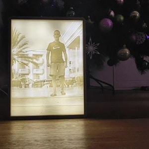 Custom 3D-Printed Lithophane Framed Picture – Personalized Photo Gift with Stunning Backlit Design