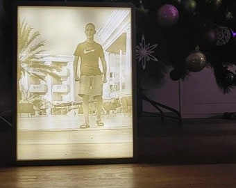 Custom 3D-Printed Lithophane Framed Picture – Personalized Photo Gift with Stunning Backlit Design